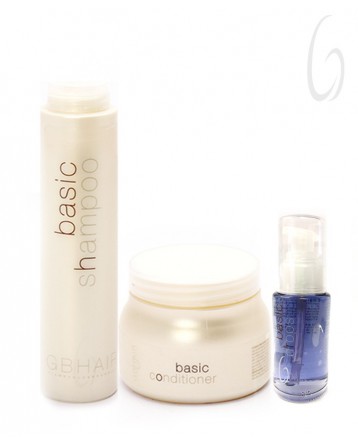 Kit GB Hair Basic Shampoo 300ml+Basic Conditioner 250ml+ Basic Drops 60 ml
